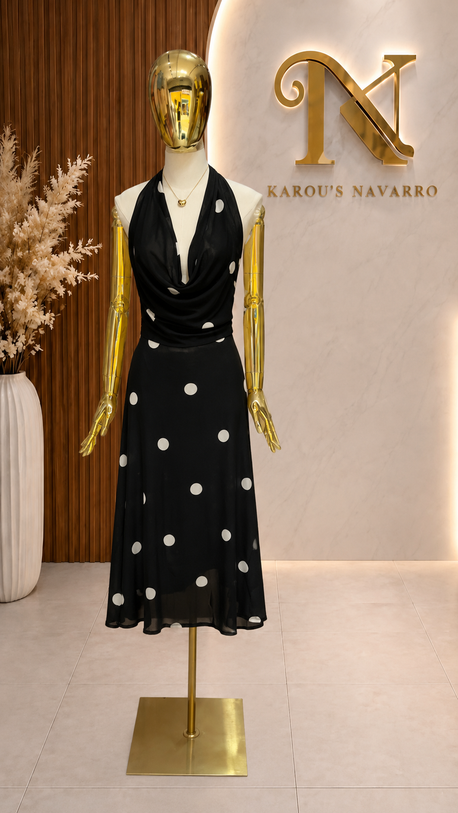 Vestido Noir Polka