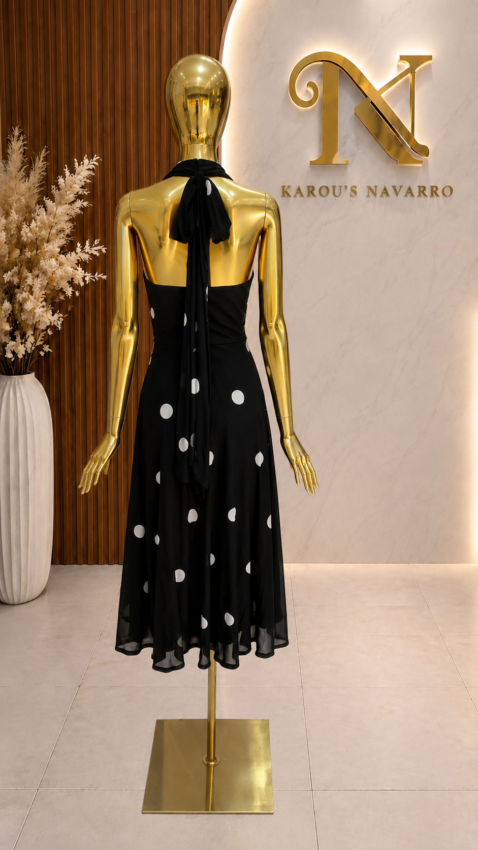 Vestido Noir Polka